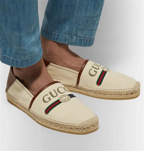 gucci logo canvas espadrille mens